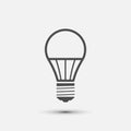 Led light bulb icon. Vector illustration. Royalty Free Stock Photo