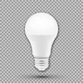 LED light bulb isolated on transparent background. Vector illustration. Royalty Free Stock Photo