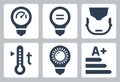 Led light bulb parameters icons Royalty Free Stock Photo