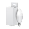 Led light bulb with white cartboard package. Electric bulb