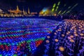 LED light decorations in Bangkok to celebrate the Coronation of King Rama X Royalty Free Stock Photo