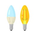 LED light lamp bulb vector colorful icon set Royalty Free Stock Photo