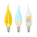 LED light lamp bulb vector colorful icon set Royalty Free Stock Photo