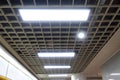 Led panel  light on modern commercial building ceiling Royalty Free Stock Photo