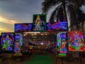 LED light painting of hindu god Ganesh,Ayappa swami