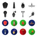 LED light, street lamp, match.Light source set collection icons in black,flet style vector symbol stock illustration web Royalty Free Stock Photo