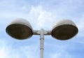 Street light against the blue sky with clouds. copy space. Royalty Free Stock Photo