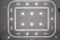 Led light system on modern building ceiling Royalty Free Stock Photo