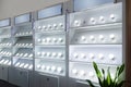 Led lighting shop lamp bulb shelf