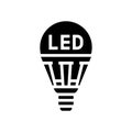 led lighting energy glyph icon vector illustration