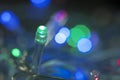 LED lights garland, colorful light bulbs Royalty Free Stock Photo