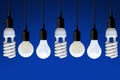 Led lights off hanging on a dark background Royalty Free Stock Photo
