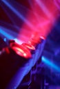 LED moving head spotlight fixtures at stage Royalty Free Stock Photo