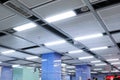 Led panel light on modern commercial building ceiling Royalty Free Stock Photo