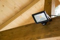 Led projector with motion sensor in outdoor carport Royalty Free Stock Photo