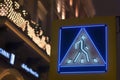 Led road sign `Pedestrian crossing` Royalty Free Stock Photo