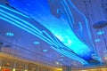 Led screen ceiling light in modern commercial building Royalty Free Stock Photo