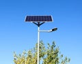 Led solar cell street light on blue sky background Royalty Free Stock Photo