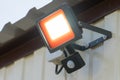 Led spotlight with motion sensor. Place for your text. Royalty Free Stock Photo