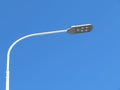 LED street lamp post isolated on blue sky background. Led lights saving electrical energy Royalty Free Stock Photo