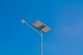 LED street light with solar cell on clear sky Royalty Free Stock Photo