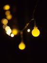 LED String Lights Fairy lights with bokeh out of focus light cozy night vibe Royalty Free Stock Photo