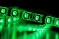 Led strip lights, green color Royalty Free Stock Photo