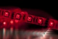 Led strip lights, red color Royalty Free Stock Photo