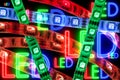 Led strip rgb, red color, close up Royalty Free Stock Photo