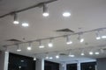 Led track light on modern building ceiling Royalty Free Stock Photo