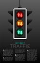 LED Traffic Light with arrow sign, Internet digital data concept poster or flyer template layout design illustration isolated on Royalty Free Stock Photo