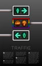 LED Traffic Light with gender sign, Sexuality diversity; LGBT problem concept poster or flyer template layout design illustration