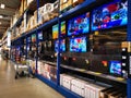 Led TVs different models on the shelves Royalty Free Stock Photo