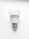 LED white light bulb isolated on white background. Energy saving bulb Royalty Free Stock Photo