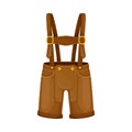 Lederhosen as National Clothing of Bavarian Vector Illustration