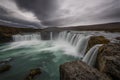 A ledge near the edge of Godafoss Waterfall in Iceland Royalty Free Stock Photo