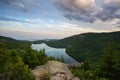 Ledge overlooking Jordan Pond in Acadia National Park Royalty Free Stock Photo