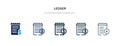 Ledger icon in different style vector illustration. two colored and black ledger vector icons designed in filled, outline, line