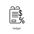 Ledger icon. Trendy modern flat linear vector Ledger icon on white background from thin line Cryptocurrency economy and finance c Royalty Free Stock Photo