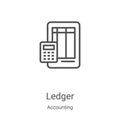 Ledger icon vector from accounting collection. Thin line Ledger outline icon vector illustration. Linear symbol for use on web and