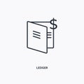Ledger outline icon. Simple linear element illustration. Isolated line ledger icon on white background. Thin stroke sign can be