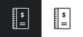 ledger outline icon in white and black colors. ledger flat vector icon from cryptocurrency collection for web, mobile apps and ui