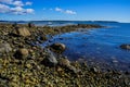 Ledges and granite pebbles