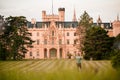 Lednice Chateau with beautiful gardens and parks. Lednice-Valtice Landscape, South Moravian region. UNESCO World Heritage Site.