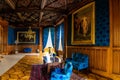 Lednice, Czech Republic - 3.05.2019: Blue Hall in Lednice Castle in South Moravia, Czech Republic Royalty Free Stock Photo