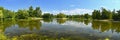 Lednice - South Moravia - Czech Republic. A beautiful park with a lake in the castle grounds. Landscape with nature in summer time Royalty Free Stock Photo