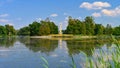 Lednice - South Moravia - Czech Republic. A beautiful park with a lake in the castle grounds. Landscape with nature in summer time Royalty Free Stock Photo