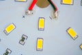 LEDs close-up on a printed circuit board Royalty Free Stock Photo