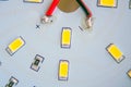 LEDs close-up on a printed circuit board