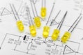 Leds over electronic diagram